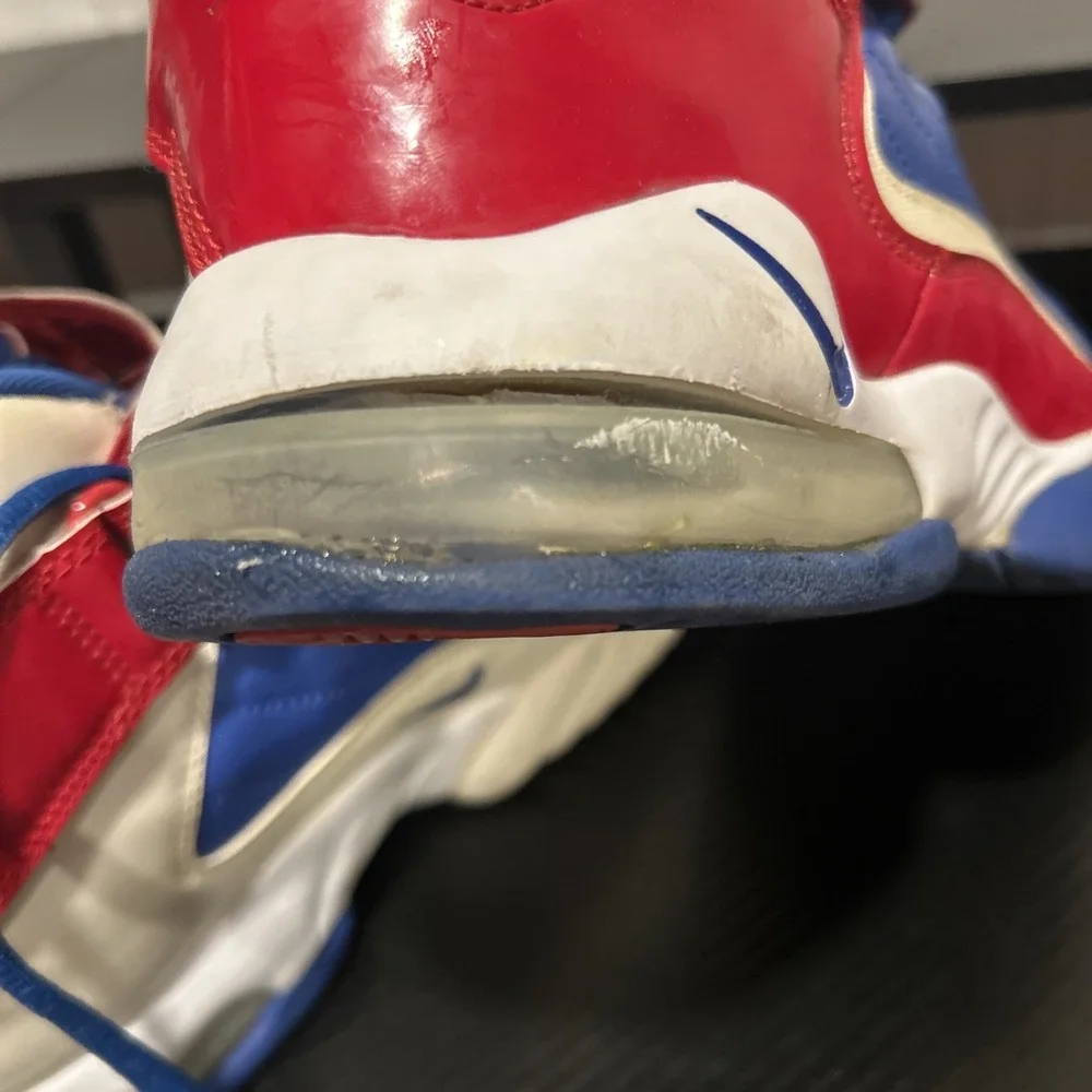 Nike Air Max Penny 4 Red/White/Blue 313936-441 Youth Size 7Y 1 Cent Logo